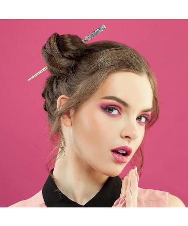 3pcs Rhinestone Crystal Hair Sticks - Traditional Chinese Hairpin in Colorful - Wedding Hair Accessory - Buy Online on GoSupps.com