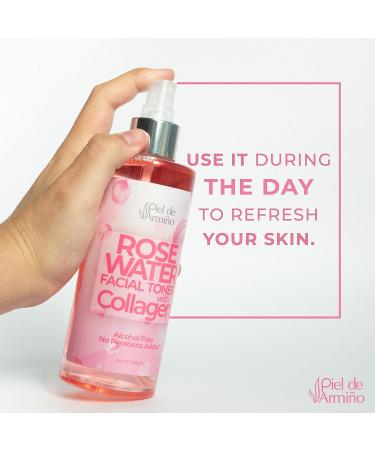 Rose Water Spray with Collagen - Organic Anti-Aging Face Mist & Toner for Hydration - Pure Rosewater Skin Care - Buy Online on GoSupps.com