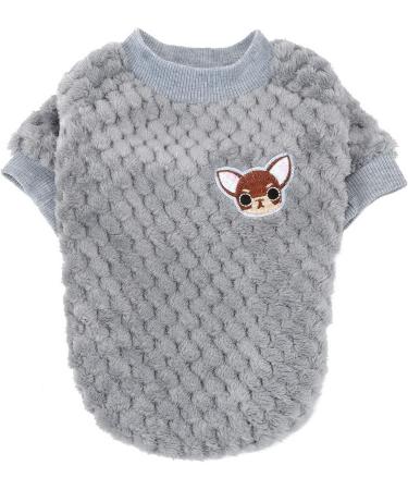 Zwantea Small Dog Pullover Sweater - Warm Fleece Coat for Chihuahua & Cats | Soft Winter Pet Clothing for Cold Weather - Gray (1 Pack) - Buy Online on GoSupps.com