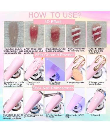 3D Sculpting Gel for Nail Art - No Wipe Clear Molding Gel with Silicone Mold | Rhinestone Glue & A-Tool Set for Carving & Decoration - Buy Online on GoSupps.com