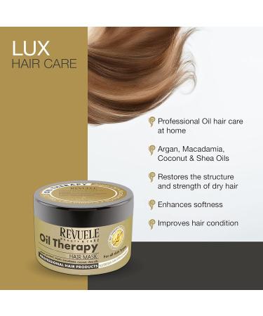 Revuele Haarmask Oil Therapy 500ml - Professional Hair Treatment with Argan Macadamia Coconut & Shea Oil for Strengthening Shine & Nutrition - Buy Online on GoSupps.com