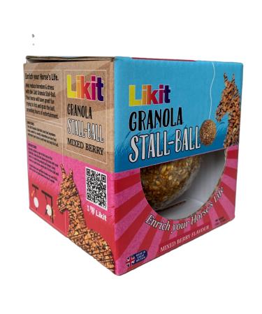 Likit Granola Stall-Ball Horse Treats 1.6kg | Apple, Mixed Berry, Peppermint, Molasses Flavors | Long Lasting