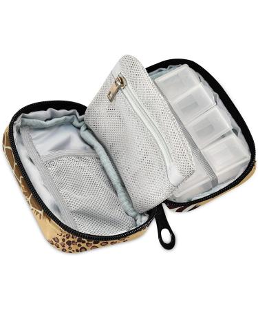 SUABO Travel Pill Organizer - Leopard Giraffe & Zebra Print Weekly Pill Case for Vitamins & Supplements - Buy Online on GoSupps.com