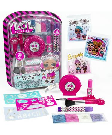 L.O.L. Surprise! Tattoo Roll-Its by Horizon Group USA  LOL Surprise Tattoos for Kids  Unroll Over 1 ft. of Surprises  Includes Temporary Tattoos  Body Art Markers  Stencils  Glitter  Body Gems & More