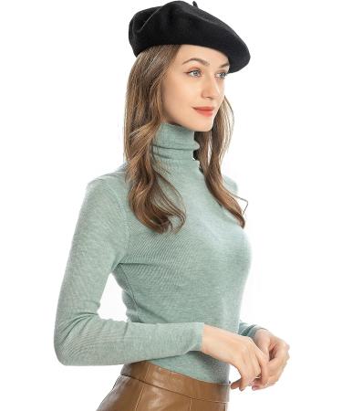 ZLYC Wool French Beret Hat | Solid Color Cap for Women and Girls - Black - Buy Online on GoSupps.com