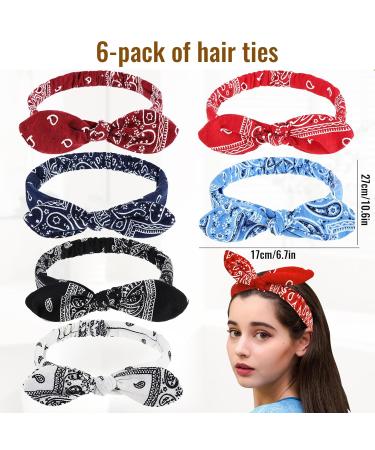 6-Piece Vintage Print Elastic Hair Bands | Daily & Party Use Headbands for Girls - Buy Online on GoSupps.com