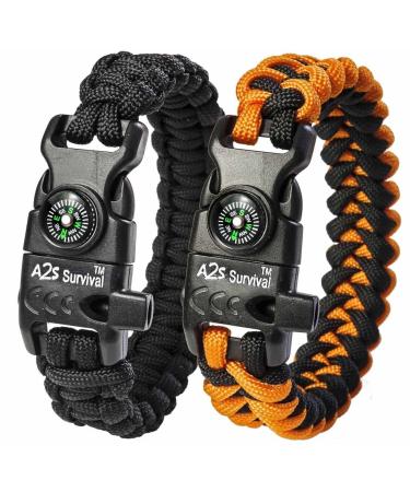 Amazon.com : Atomic Bear Paracord Bracelet (2 Pack) - Adjustable - Fire  Starter - Loud Whistle - Perfect for Hiking, Camping, Fishing and Hunting -  Black & Black+Orange : Sports & Outdoors