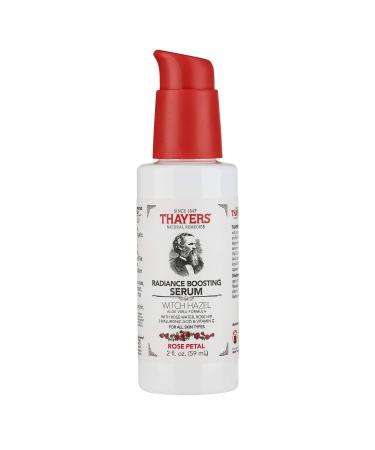 THAYERS Rose Petal Radiance Boosting Serum with Hyaluronic Acid and Vitamin C  2 Ounces