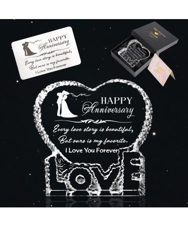 Romantic Gift for Her 3D Crystal Wedding Anniversary for Wife Husband Girlfriend Boyfriend Gifts Anniversary Gifts