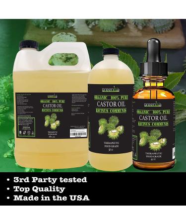 GreenIVe 100% Pure Cold Pressed Castor Oil - Hexane Free, 32 oz - Available Exclusively on Amazon - Buy Online on GoSupps.com