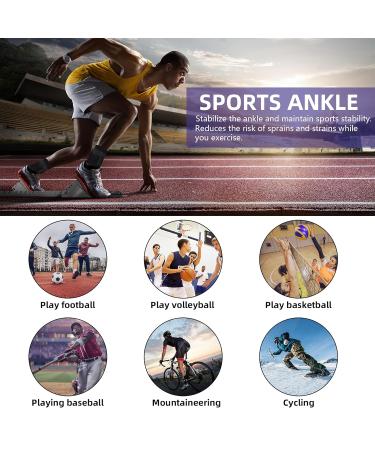 Adjustable Ankle Compression Support Sleeve for Men & Women - M Black - Buy Online on GoSupps.com