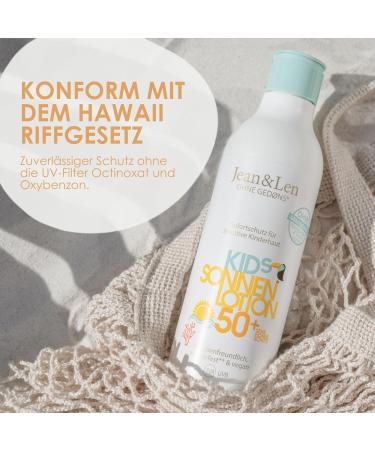 Jean & Len Sensitive Kids Sunscreen LSF 50+ | Coral-Friendly Vegan Octocrylen-Free | Perfect for Children 6+ Months | 250 ml - Buy Online on GoSupps.com