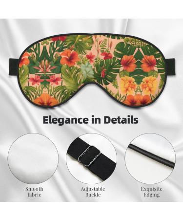 Ultra-Soft Light-Blocking Eye Mask - Hojas Tropicales Y Flores Print for Restful Sleep & Comfort | International Shipping Available - Buy Online on GoSupps.com