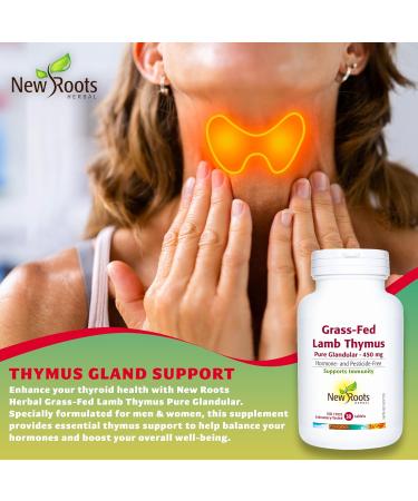 New Roots Herbal Grass-Fed Lamb Thymus Pure Glandular 450mg 30 Tablets Premium Thymus Glandular Supplement - Natural Source Essential Nutrients for Overall Wellness Supports Thymus Gland Function - Buy Online on GoSupps.com