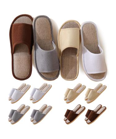 8 Pairs Disposable Slippers for Guests,House Slippers for Guests , Open Toe Indoor Slippers Comfortable Washable,Multi-Color Casual Spa Slippers for House,Hotel,Travel,Unisex Universal Size 4 Medium Size+4 Large Size(4color) - Buy Online on GoSupps.com