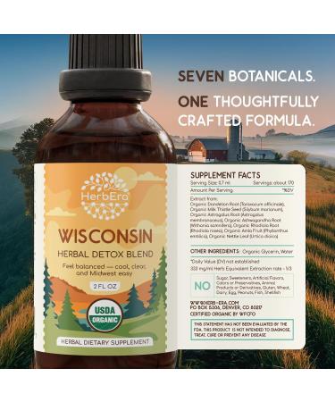 HerbEra Wisconsin Herbal Detox Blend - USDA Organic Extract Made in USA | Immune & Liver Support Liquid Drops | Amla Ashwagandha Astragalus Dandelion Root Milk Thistle | 2 fl oz - Buy Online on GoSupps.com