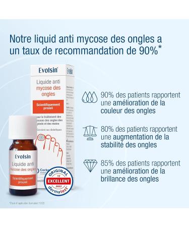 Evolsin Liquid treatment for nail fungus and toenails I Scientifically proven efficacy Suitable for diabetics I Nail Fungus Nail Polish for Toenails and Hands - Buy Online on GoSupps.com