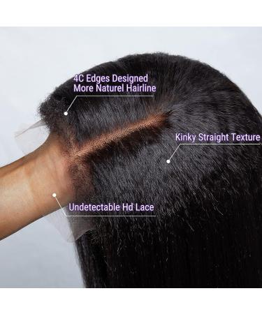 LUVME HAIR 4C Kinky Edges Lace Front Bob Wig 10 Inch - Short Human Hair Wig for Women - Glueless Deep Side Parted Bob with Natural Hairline - Buy Online on GoSupps.com