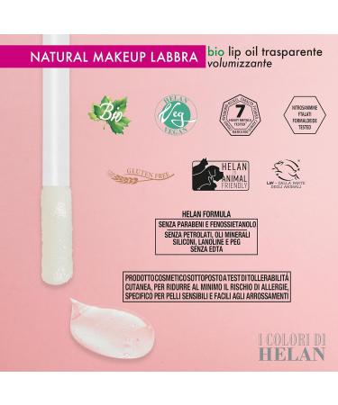  Helan Helan I Colori di Helan - Volumising Lip Gloss for Long Lasting Make Up Lip Gloss Moisturising Balm with Castor Oil and Hyaluronic Acid Lip Oil Bio with Vitamin E 3ml - Buy Online on GoSupps.com