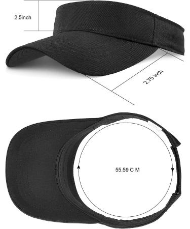 3-Piece Sun Sports Visor Hats for Women and Men - Adjustable Cap in Black, White, Grey - Buy Online on GoSupps.com