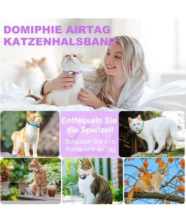 Waterproof Reflective Airtag Cat Collar - XS Purple (18-23cm) with Safety Lock for Kittens & Small Dogs - Buy Online on GoSupps.com