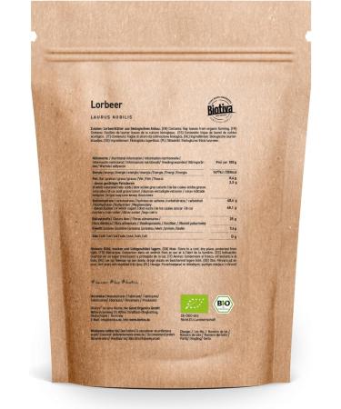 Good Organics Biotiva Bay Leaf Tea Organic 50g whole dried leaves Laurus Nobilis premium quality certified and bottled in Germany - Buy Online on GoSupps.com