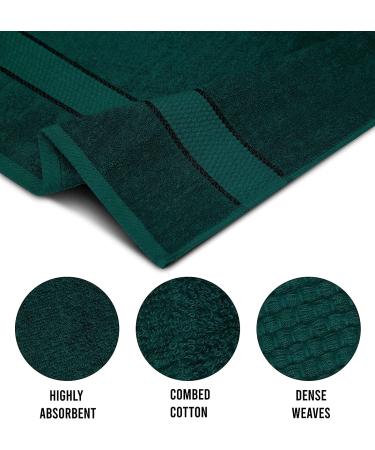 Fluffy 100% Cotton Dark Green Bath Sheets Set of 2 - Eco-Friendly, Super Soft & Highly Absorbent - Oeko-Tex Certified - 34 x 66 Inches - Buy Online on GoSupps.com