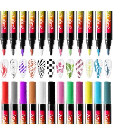 Pens Set - 12 Colors 3d Graffiti Pens Nail Paint Water-Based Gel Polish Pens For Colorful Nail Decoration Tools Painting Pens For - Buy Online on GoSupps.com