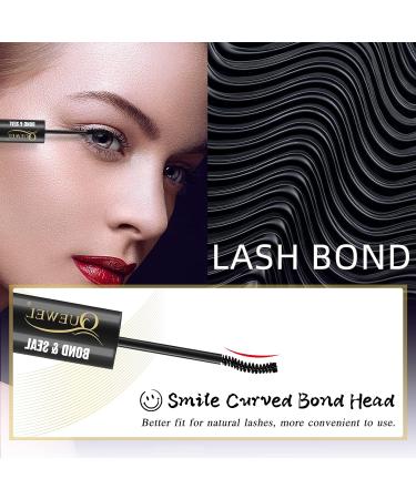 QUEWEL Cluster Lashes Glue | DIY Eyelash Extensions Adhesive & Sealant | Waterproof Black Eyelash Glue for Individual Lashes | Super Strong Hold 5ml+5ml - Buy Online on GoSupps.com