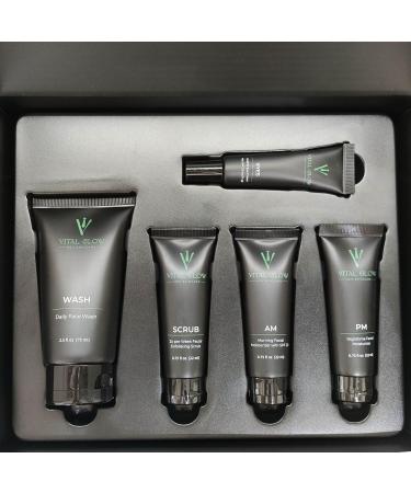 Men's Skin Care Set - Essential Routine with Face Wash Scrub Day & Night Moisturizers Eye Cream | Shop Internationally - Buy Online on GoSupps.com
