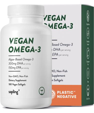 Vegan Omega 3 Supplement - Plant Based DHA & EPA Fatty Acids - Carrageenan Free, Alternative to Fish Oil, Supports Heart, Brain, Joint Health - Sustainably Sourced Algae, Fish Oil Free - 180 Softgels 180 Count (Pack of 1) - Buy Online on GoSupps.com