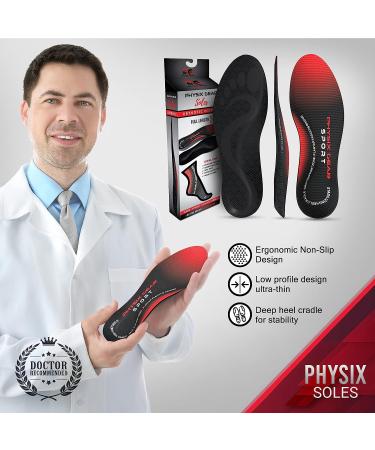 Physix Gear Sport Arch Support Insoles - Orthotic Inserts for Plantar Fasciitis, Flat Feet, High Arches - Men & Women (1 Pair, Medium) - Buy Online on GoSupps.com