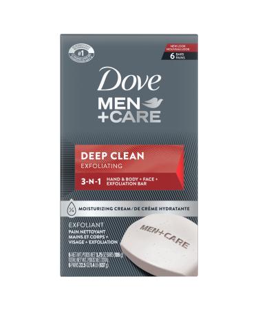 Dove Men+Care Body Soap and Face Bar More Moisturizing Than Bar Soap Deep Clean Effectively Washes Away Bacteria Nourishes Your Skin 3.75 Ounce (Pack of 6) 3.75 Ounce (Pack of 6) Body Soap