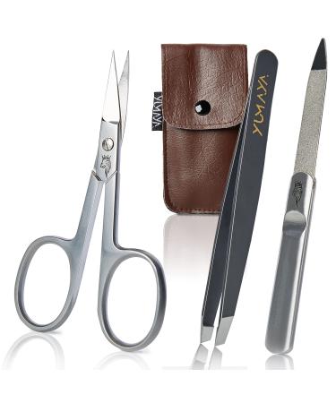 Yumaya Profi Nagelset 3 partly - nail scissors files and tweezers including etui |Stainless steel rust -free compact small |Manicure Set - Nageletui - Nail care set - Nail recessaire for women and men