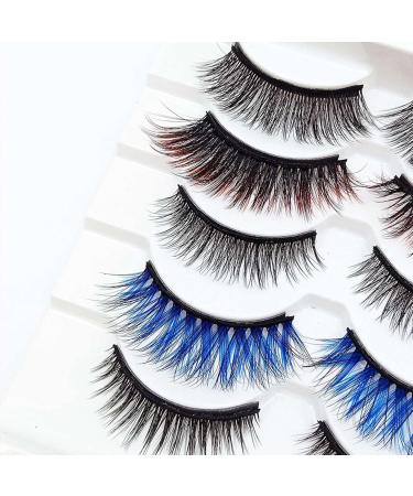 Herold 10 Pairs Mixed Coloured Magnetic False Eyelashes Waterproof Eyeliner Tweezers Set Thick Magnetic False Eyelashes - Buy Online on GoSupps.com