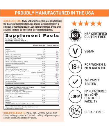 NatureWise 1 Liquid Multivitamin Hair Growth - Sugar Free Peach Mango - 30 floz 30Servings + 1 Magnesium Glycinate 625mg - Chelated Magnesium - 30 Capsules 30-Day Supply  - Buy Online on GoSupps.com