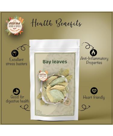 Dried Bay Leaves | Tej Patta | 50g | Hand Selected & Gently Dried | 100% Pure & Natural - Buy Online on GoSupps.com