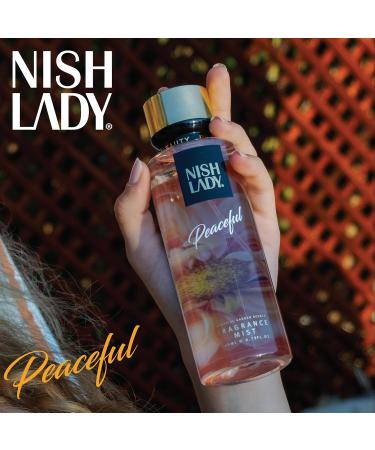 NishLady Fragrance Mist PEACEFUL 260 ml | VEGAN | CRUELTY FREE | Long Lasting Scent | Moisturising Body Mist - Buy Online on GoSupps.com