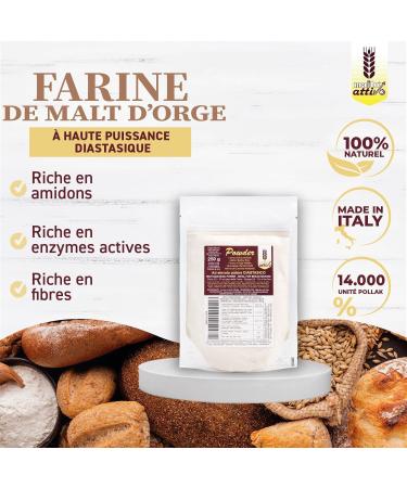 Malto Attivo Box Powder da 500g (2 x 250g) Barley Malt with High Diastasic Power Diastasic Malt Ideal for Breading 14.000 - Buy Online on GoSupps.com