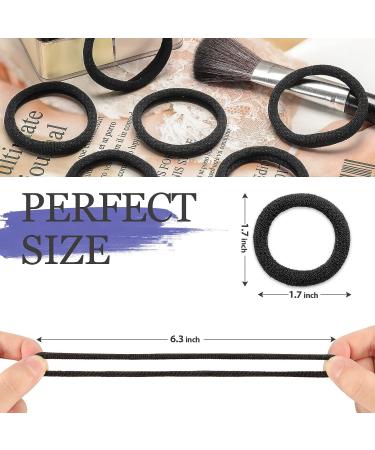 JIRIS 50Pcs Black Cotton Seamless Hair Ties for Women - Soft Ponytail Holders for Thick & Curly Hair - No Crease, No Damage Elastics - Includes Storage Box - Buy Online on GoSupps.com