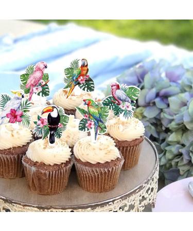 Blumomon 24-Piece Birds & Animals Cupcake Toppers - Parrot Picks & Cake Decorations for Kids' Birthday Parties - Buy Online on GoSupps.com