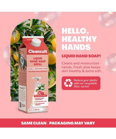 Cleancult Grapefruit Basil Liquid Hand Soap Refill 32oz - Nourishing, Moisturizing & Eco-Friendly Formula - Buy Online on GoSupps.com