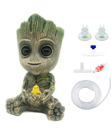 AnxunJim Aquarium Groot Air Bubbler Decorations Fish Tank Air Stone Set