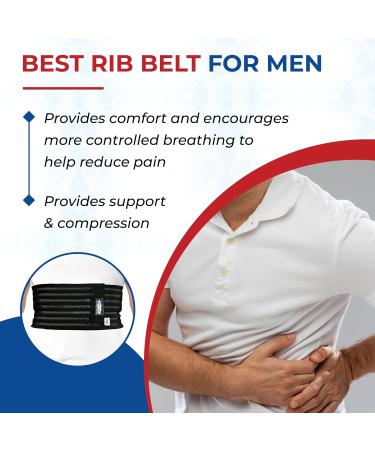 Buy ITA-MED Breathable Elastic Rib Brace for Men | Compression Support for Ribs | Made in USA | Small Size (Black) - Ideal for Broken Cracked Dislocated Ribs - Buy Online on GoSupps.com