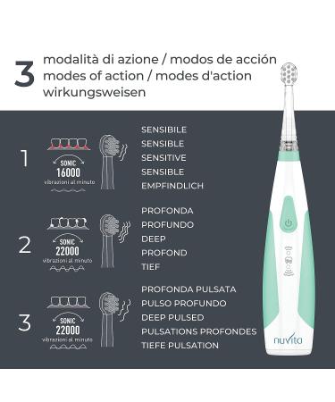 Nuvita 1151 Baby Electric Toothbrush Sonic Clean & Care | For Babies & Toddlers Ages 3 Months - 5 Years | Brush Baby & Toddler Teeth with Ease - Buy Online on GoSupps.com