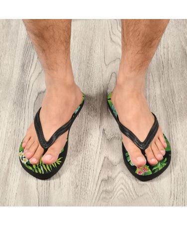 Mnsruu Tropical Palm Leaf Flamingo Flip Flops - Multi-Color Sandals for Home Hotel Spa & Travel - XS for Men & Women - Buy Online on GoSupps.com
