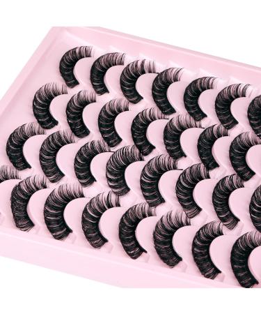 JIMIRE Russian Strip Volume Eyelashes DD Curl Fluffy False Eyelashes Look Like Lash Extensions Natural Lashes 16 Pairs Pack Russian Strip 16 Pairs -1 - Buy Online on GoSupps.com