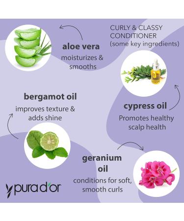 PURA D' OR Curly & Classy Hydrating Conditioner 16oz - Ultimate Definition & Bounce for Gorgeous Curls | Coconut & Kukui Oil Blend - Buy Online on GoSupps.com