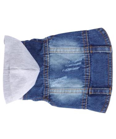 IPLUSMILE Vintage-Hoodies Dog clothing Jeans jackets sleeveless dog jacket Dog denim dog shirts for small dogs dog clothing for large dogs pet clothing pet accessories white xs white
