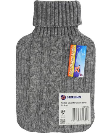 Hot Water Bottle Cover Only 2L Premium Cover (Knitted Grey) - Buy Online on GoSupps.com